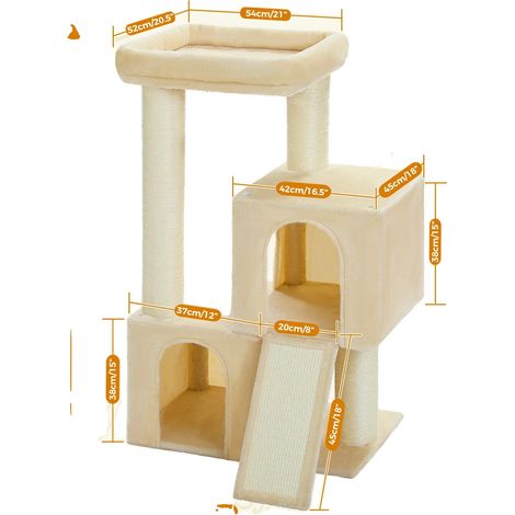 Arbre à chat, design multi-niveaux, espaces de condo confortables, AMT0267BG, L-a (1/2)