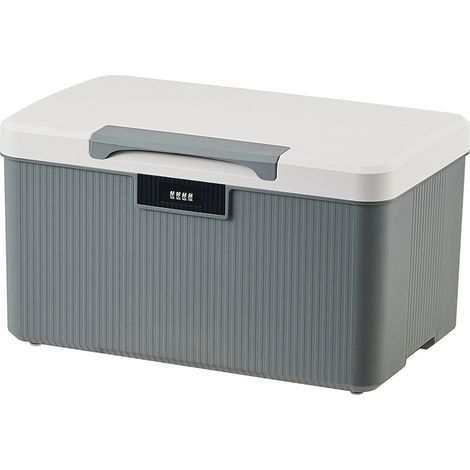 Boîte à pharmacie verrouillable de 9 L, grande capacité, 2 compartiments avec code à combinaison, grand espace de rangement sécurisé pour documents et aliments. (1/5)