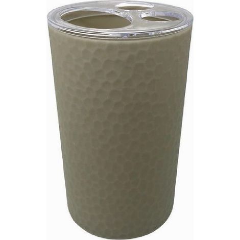 Cleafe - Porta Spazzolini Bicchiere Accessorio Bagno Beige 3 Fori Portaspazzolini 79178 - (1/2)
