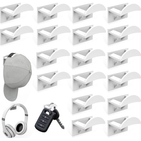 18 Stück cap halterung wand,cap halter,basecap halterung wand,cap aufhänger,cap holder,huthalter wand,weiß (1/5)