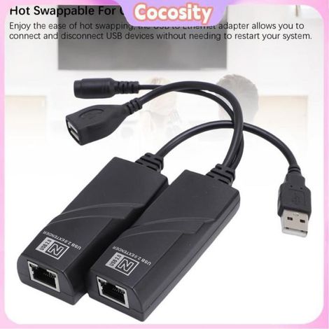 Cocosity extension Ethernet USB Extension USB 100m Distance de transfert Stable CAT5 CAT5E CAT6 video videoprojecteur Prise UE (1/5)