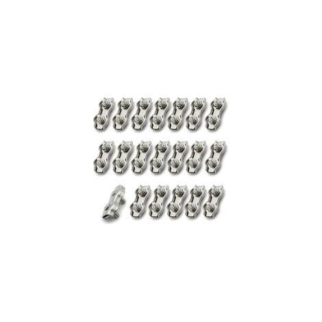 20 Serres Câbles en Acier Inoxydable pour Fixation de Cordes, Fils, Câbles Métalliques, Idéal pour Rangement et Sécurisation