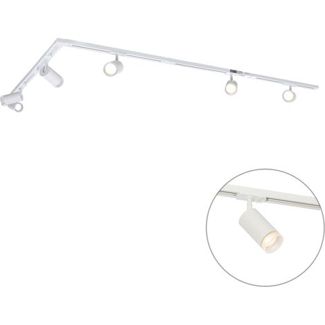 Modern Track Lighting System with 5 Spotlights White 1-Phase - Iconic Jeana