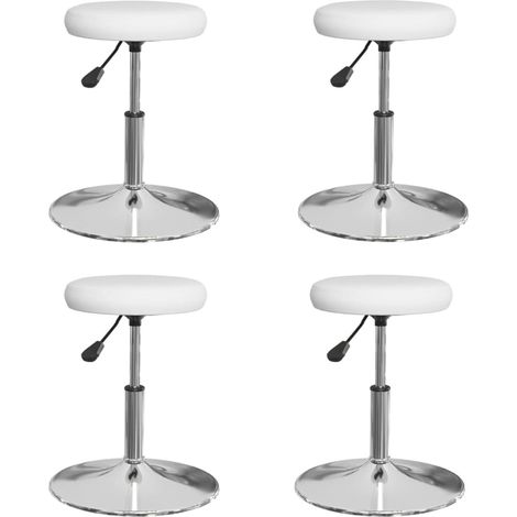 Lot de 4 Chaises  Chaises de salle à manger Chaise de cuisine  Blanc Similicuir 56833 (1/5)