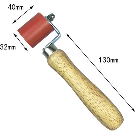 Rouleau de pression portatif en silicone, membrane étanche en PVC, rouleau de pression en téflon, accessoires de soudage en laiton et plastique, manche en bois (rouleau de pression en silicone rouge d (1/5)