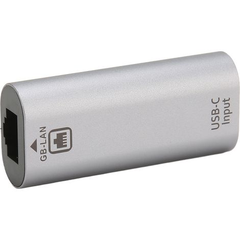 Adaptateur USB-C vers RJ45 Plug and Play, transmission 1000 Mbps, alliage d'aluminium, pour ordinateur portable et tablette. (1/5)