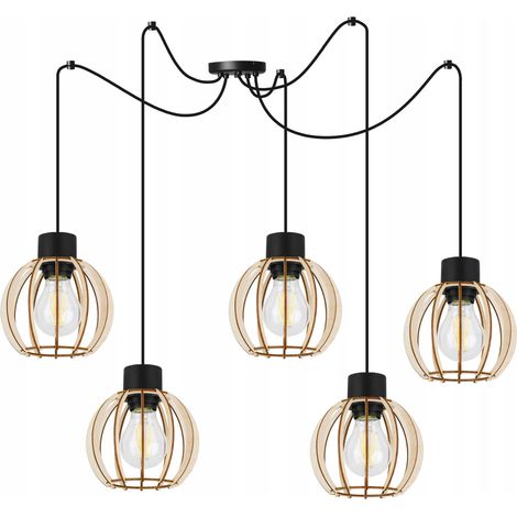 Suspension LED moderne en bois (1/5)