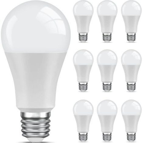 Lot de 10 Ampoules LED E27 Standard Blanc Chaud 9W Équivalent 60W Non Dimmable 220-240V (1/5)