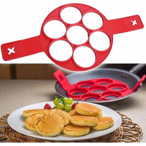 Moule à poffertjes en silicone - Plaque à poffertjes - Pour 7 mini crêpes hollandaises - Ustensile de cuisine (1/5)