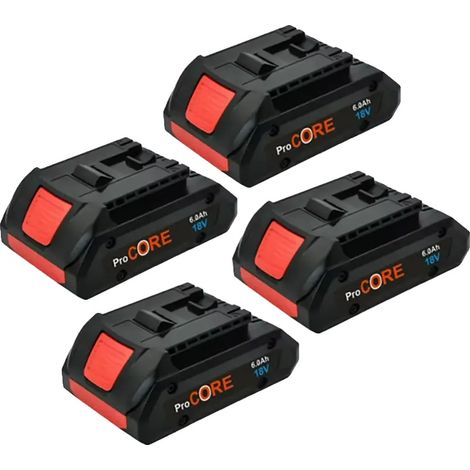 Ersatzakku, 6,0 Ah Kapazität, kompatibel mit Elektrowerkzeugen, 4 Stück (6,0 Ah) (1/2)