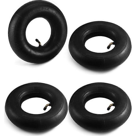 Lot de 4 4 10 3 50 4 Wheelbarrow interne tube rechange interne tube Bent vanne pour gazon Movers Hand Trucks (1/5)