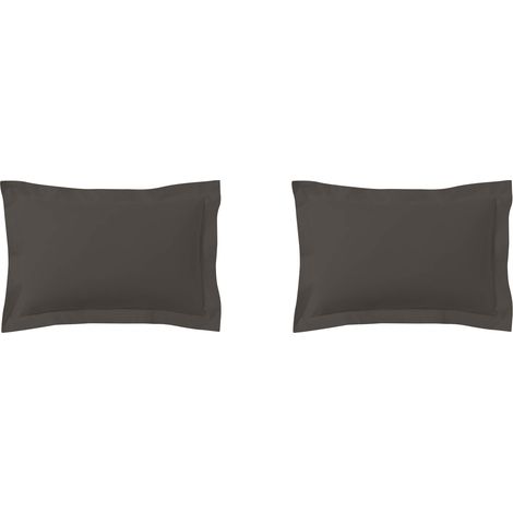 Lot de 2 taies d'oreillers zinc 100% coton 50x70 cm