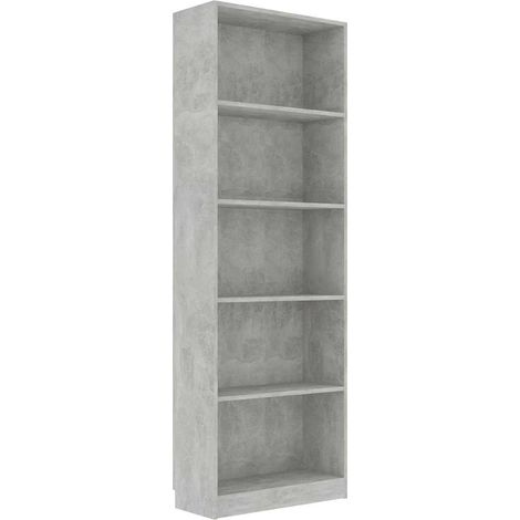 Maison Exclusive - Libreria 5 Ripiani Grigio Cemento 60x24x175cm Legno Multistrato (1/5)