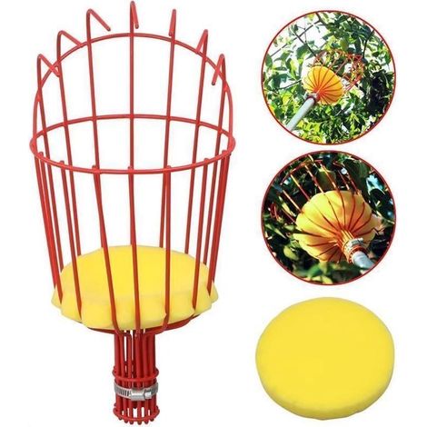 Outil de cueillette de fruits avec panier – Dispositif portable pour verger facilitant la récolte (oranges, poires, etc.) – Facile à installer, design compact, pour usage extérieur. (1/5)