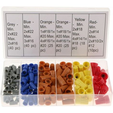 Set 158pz assortimento connettori per cavi elettrici terminali a vite 18 misure