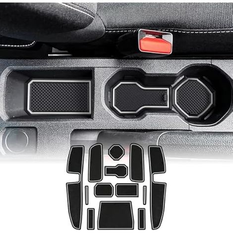 KUNGKIC Lot de 13 tapis antidérapants en caoutchouc antidérapant pour Duster 2021-2025 Dacia Sandero Stepway 3 Sandero Stepway (bord blanc) (1/4)