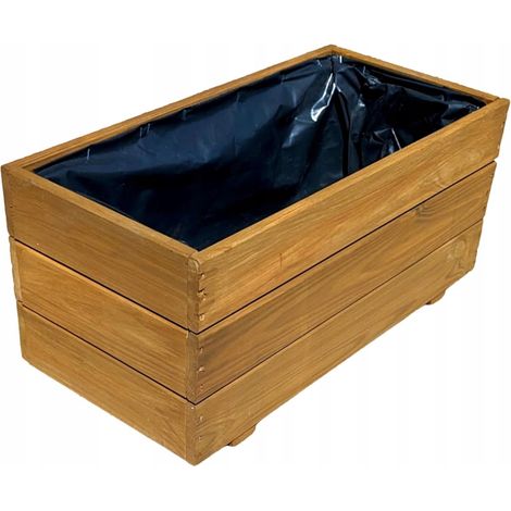 Vaso da giardino in legno di quercia, 60x30x29 cm, diametro 26 mm. (1/5)