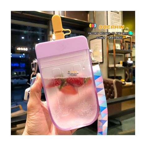 Gobelet à glace créatif de 300 ml avec sangles réglables pour enfants, idéal pour l'école (violet) (1/5)