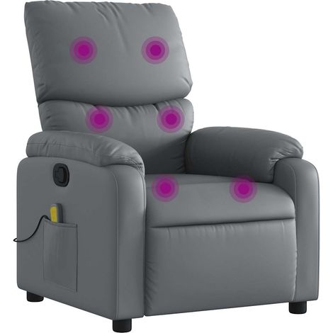 Maison Exclusive - Massagesessel Relaxsessel Grau Kunstleder