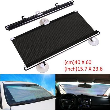 Pare-soleil,Pare soleil rétractable automatique pour voiture,rideau télescopique pour fenêtre latérale - Type Black (1/4)