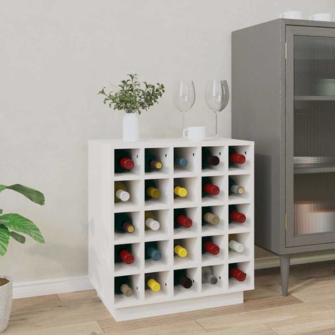 Weinregal Weiß 55,5x34x61 cm Massivholz Kiefer