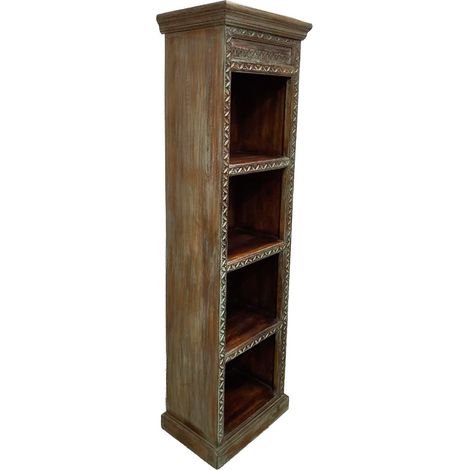 Estantería librería de madera acabado artesanal marrón 51x35x183 cm (1/5)