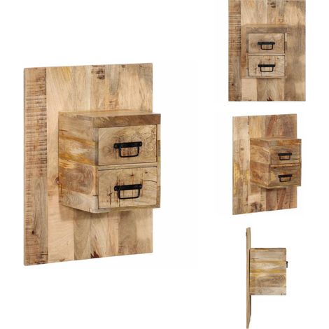 Table de chevet 60x32x80 cm bois massif de manguier brut - Table De Chevet - Tables De Chevet - Armoire De Lit - Table D'appoint Pour Chambre À Coucher (1/5)