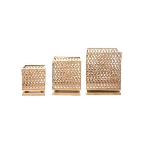 ARPIMEX Set 3 Portacandele Metallo Gold