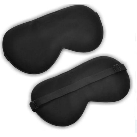 Dos antifaces para dormir, 100% seda pura, ajustables, aptos para viajes y uso doméstico, color negro.
