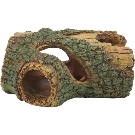 Souche d'arbre De Paysage D'aquarium, Ornement D'aquarium De Tronc De Bois, Ornement De Trou d'arbre Artificiel De Réservoir De Poissons De Résine De Simulation pour L'aquascaping(Small) (1/5)