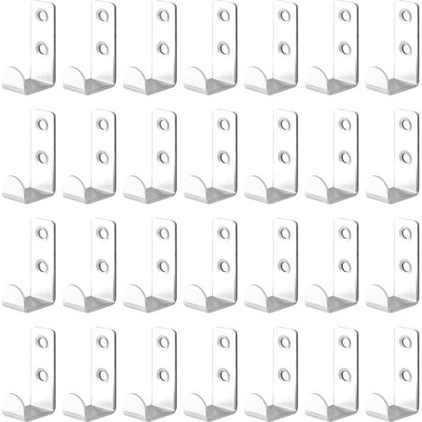 Lot de 28 supports muraux en acier inoxydable pour disques vinyles - Support mural en métal pour album CD avec vis - Argenté (1/5)