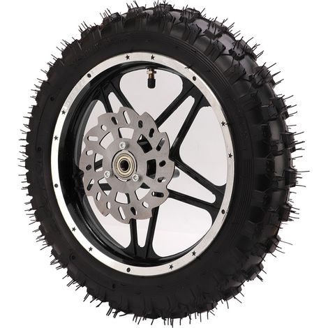 Roue avant complète, pneu 2,5-10 pouces, diamètre d'axe 12 mm, pour véhicule tout-terrain, moto ou vélo. (1/5)