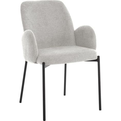 Silla tapizada GUSTO, tela, gris