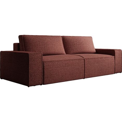 Divano letto 4 posti in Tessuto ciniglia Bordeaux - AMELIA (1/5)