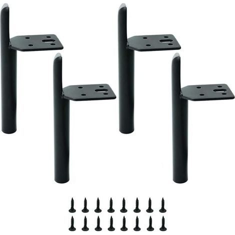 4 Piedini per Mobili Fai da Te, Piedini in Metallo, Piedini per Mobili, Piedini in Ferro, Piedini per Armadio, con 16 Viti, per Divano, Tavolino Basso, Mobile TV, Letto, Mobile (1/4)