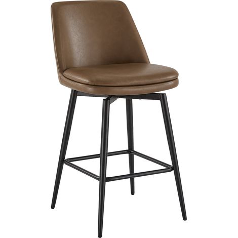 CHITA Barhocker (2 St) Barstuhl, 360° drehbar, Verstellbare Füße, Kunstleder, mit Fußstütze