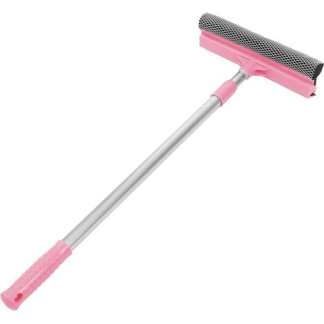 Detergente multiuso per finestre, piastrelle e parabrezza auto, manico telescopico regolabile e rimovibile (rosa) (1/5)