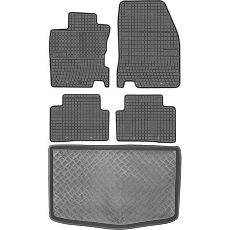 Ensemble de tapis de sol en caoutchouc pour Nissan Qashqai II Crossover (2013-2020) + tapis de coffre (1/5)
