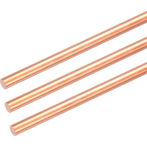 3Pcs Barres Rondes En Cuivre naturel 99.99%, Diamètre 4mm / 0.16", Longueur 12.6" Barres En Cuivre Nu Pour Bricolage Travail Des Métaux Loisirs Jardinage Industrie Décoration (1/5)