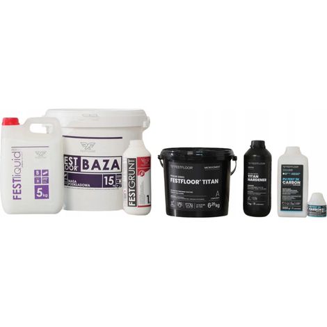 Kit de revêtement de sol en microciment Festfloor titan + renfort de support - 10 m², vernis mat, coloris TT7035LG gris clair titan (1/5)