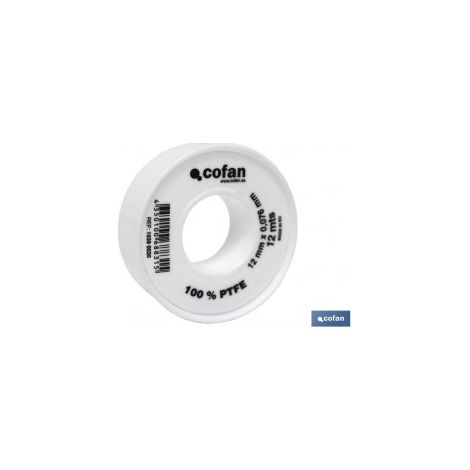 Pack mit 10 Einheiten 12m PTFE-Band 12mm x 0,076mm