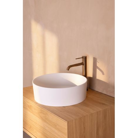 Mitigeur de lavabo en inox ELLIOT modèle haut cartouche céramique Ø25 BASS cuivre brossé (1/5)