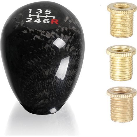 Accessoires de modification automobile : pommeau de levier de vitesses en fibre de carbone, levier de vitesses 5/6 vitesses, poignée de levier de vitesses ovale - 6 vitesses (1/4)