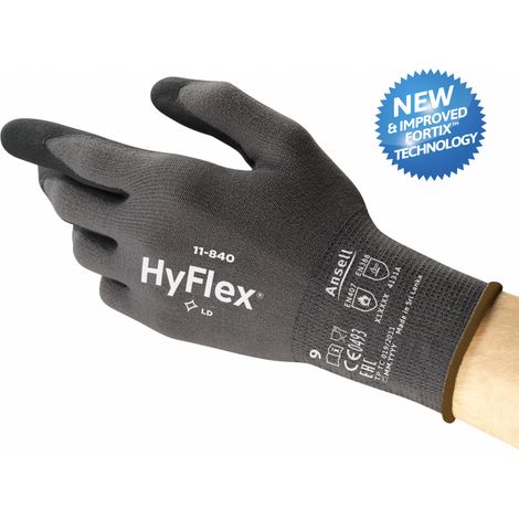 Ansell – Gants de manutention HyFlex® 11840R0901P – Taille 9 – Mousse de nitrile FORTIX – Norme EN 388:2016, EN 420-2003, EN 407:2020