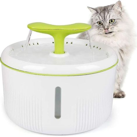 Fontaine à eau pour chat, distributeur d'eau automatique de 2 litres avec lumière LED, indicateur de niveau d'eau et filtre à charbon actif, ultra silencieuse. (1/5)