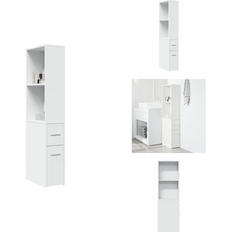 Armoire de salle de bain étroite avec roulettes blanc - Armoire De Salle De Bain Étroite - Armoires De Salle De Bain Étroites - Armoire De Salle De Bain Haute - Armoire De Rangement De Salle De Bain H (1/5)