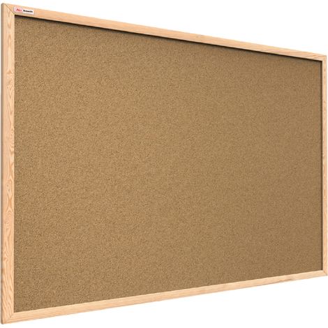 Allboards – Tableau en liège 80x50 cm – Cadre en bois de pin – Surface autorégénérative – Panneau en fibre de bois dense
