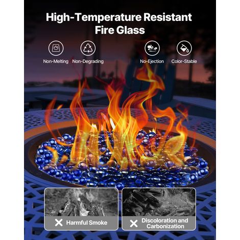 Verre de Feu pour Braséro - 9 kg Pierres en Verre pour Foyer à (1/5)