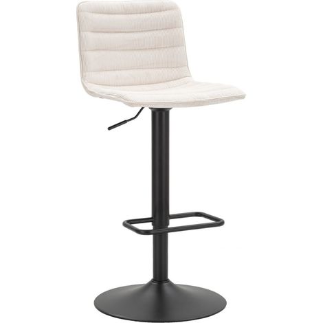 Tabouret de bar relevable blanc, hauteur 43 x 49,5 x 85,5-107 cm (hauteur d'assise 61-82,5 cm), lot de 2 (1/5)