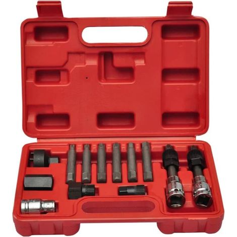 Vidaxl – Kit d'outils d'alternateur pour Bosch et Renault – Adaptateurs VW, Audi, BMW, Mercedes, Ford – Forêts hexagonaux 8/10mm, M8/M10